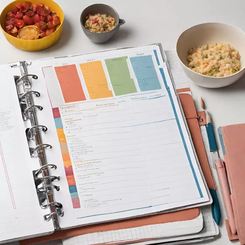 Advanced recipe binder organization with color-coded dividers and index.