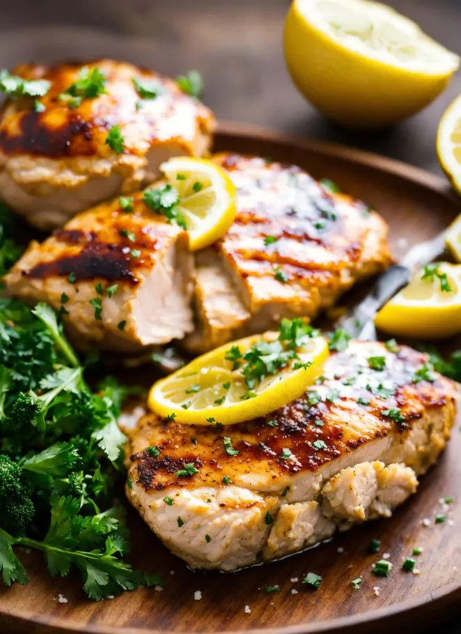 Step-by-step preparation of Lemon Garlic Parmesan Chicken.