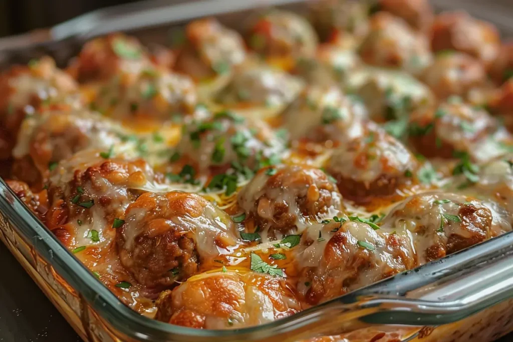 Dump and Bake Meatball Casserol