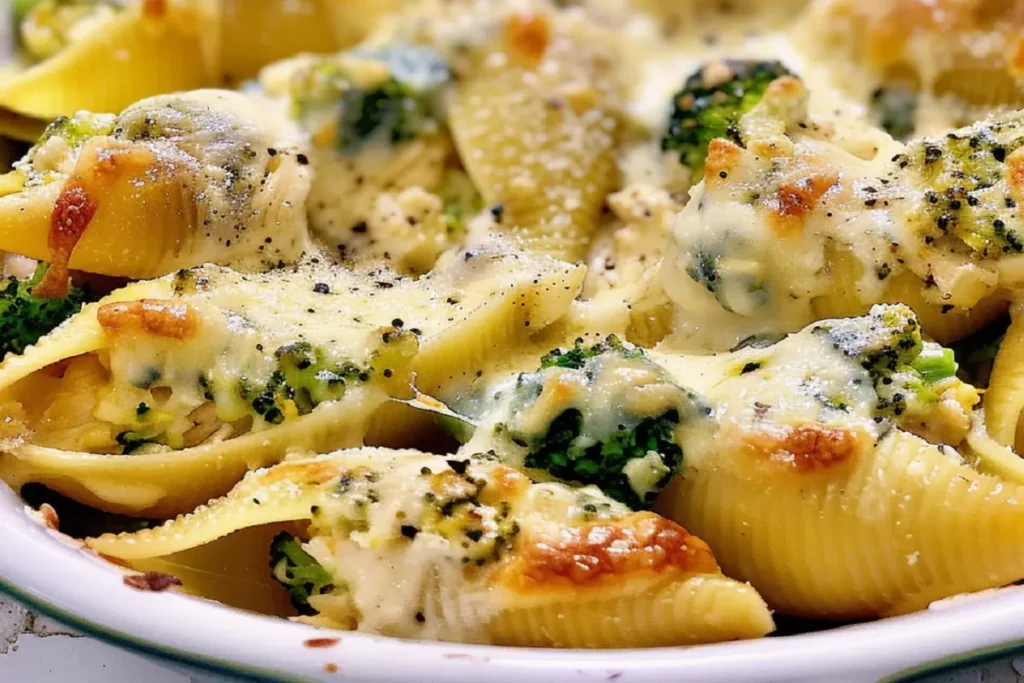 Chicken Broccoli Alfredo Stuffed Shells