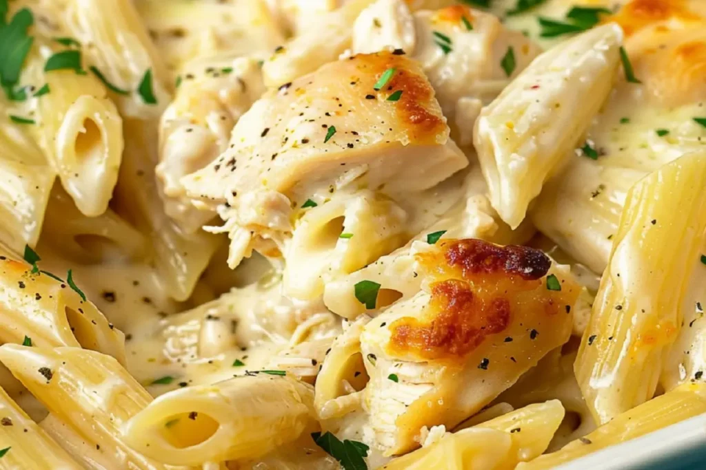 Creamy Parmesan Chicken Alfredo Casserole