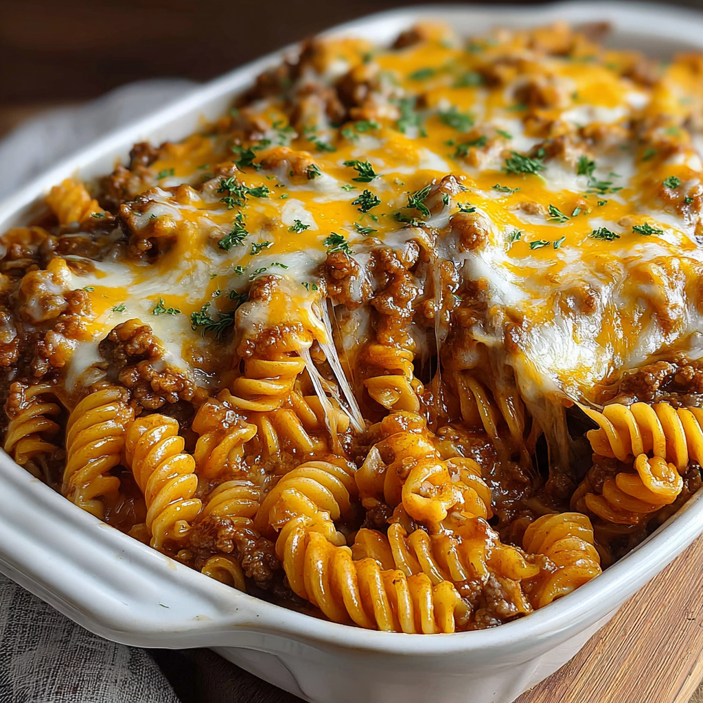 Cheesy Hamburger Casserole Bake Recipe