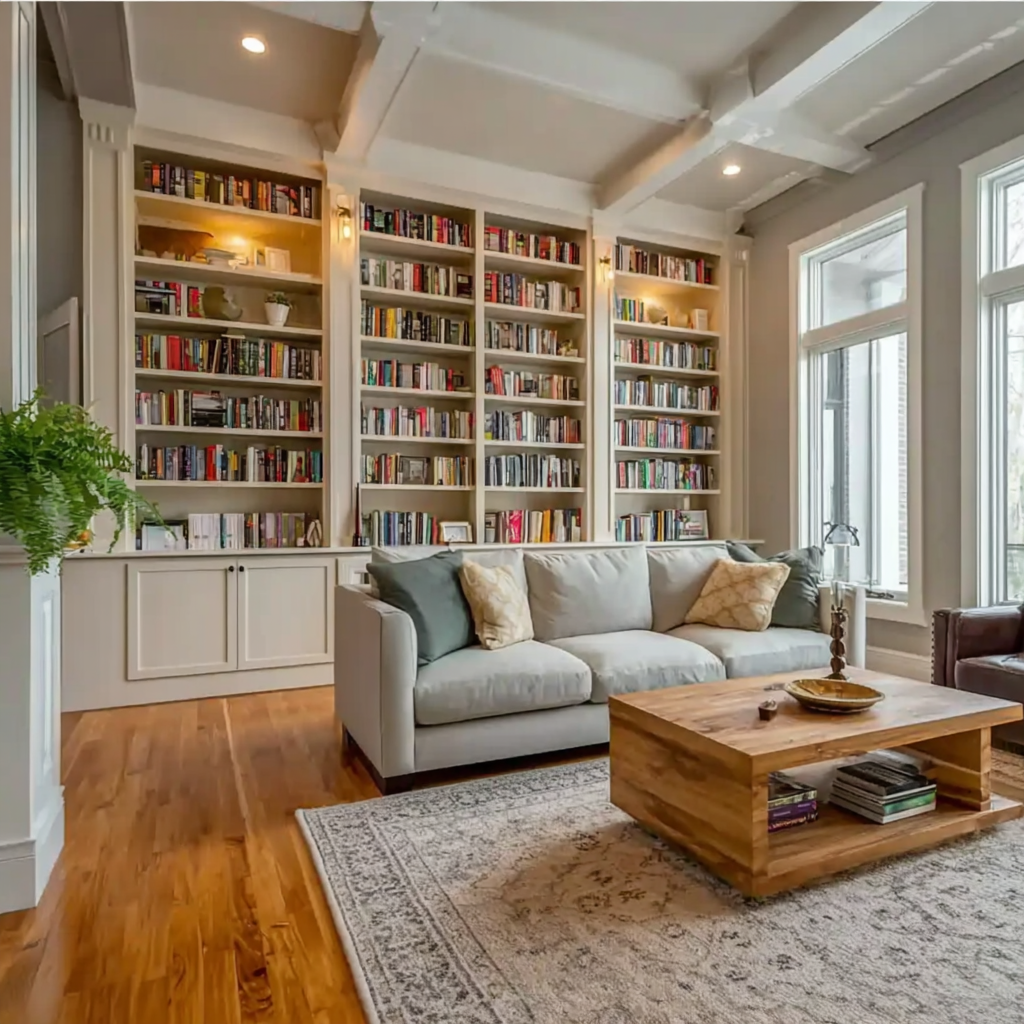 Creating Custom Built-In Bookshelves for Your Living Room - Momy Cooks