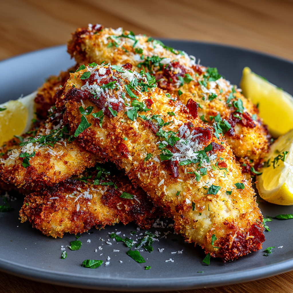 how to make Crispy Baked Parmesan Chicken Tenders That Kids And Adults Both Fight Over step by step