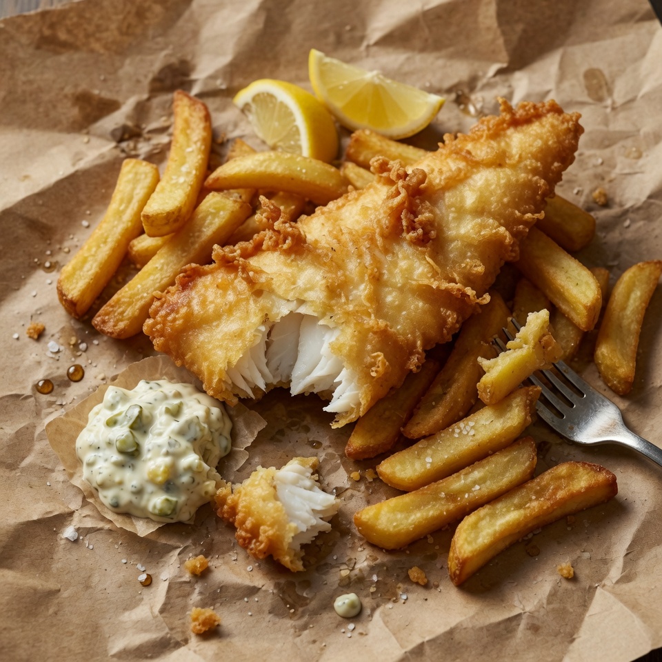 Crispy Homemade Battered Fish & Chips Recipe