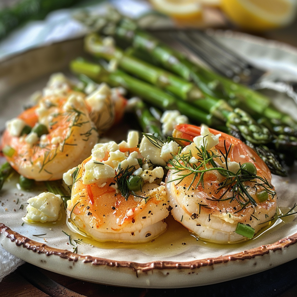 how to make Quick & Zesty Sheet Pan Lemon-Herb Shrimp And Asparagus With Feta Crumbles For Busy Weeknight Seafood Dinner step by step