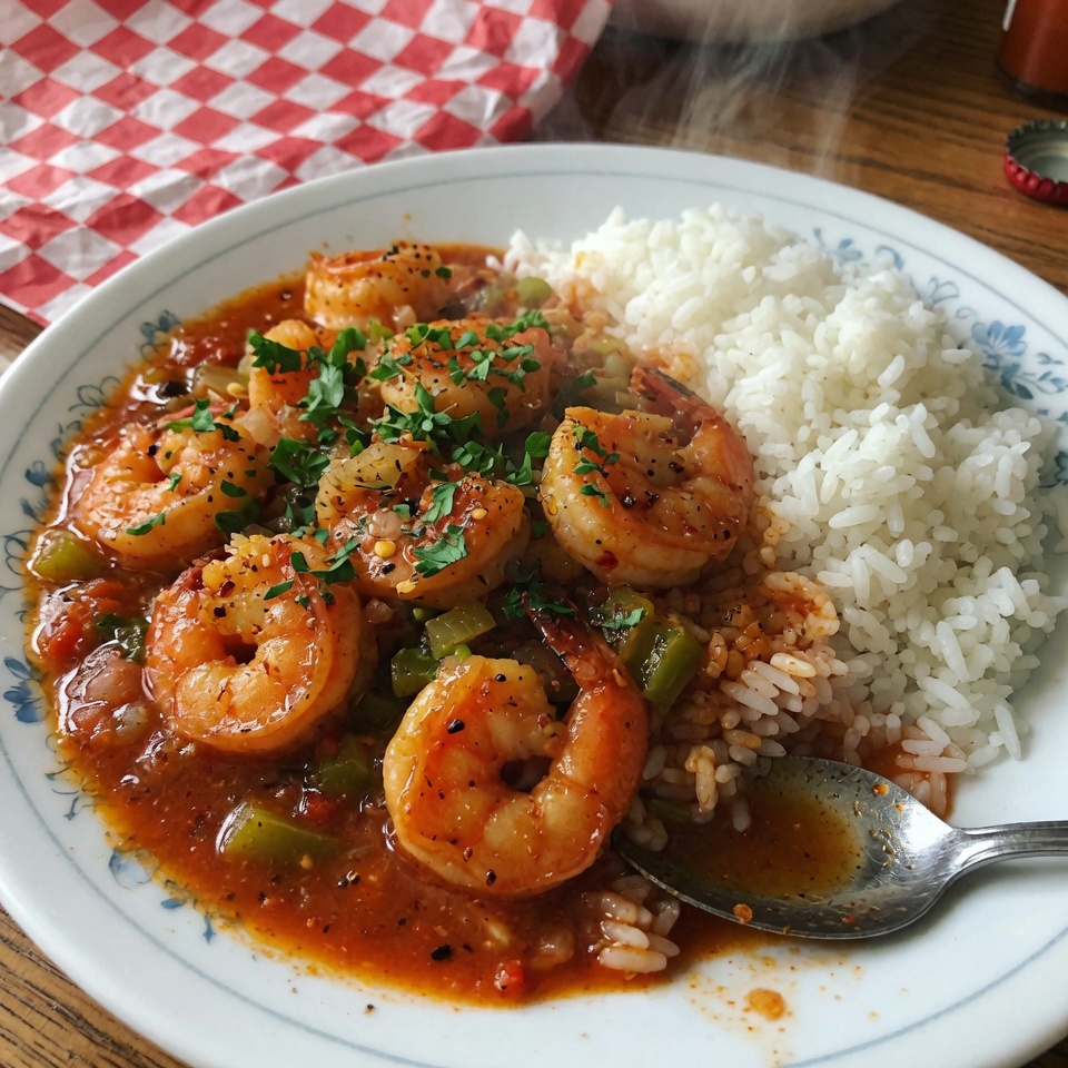 Spicy Shrimp Creole with Fluffy White Rice