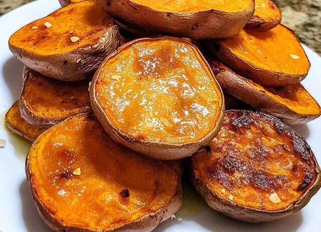 Garlic Butter Roasted Sweet Potatoes