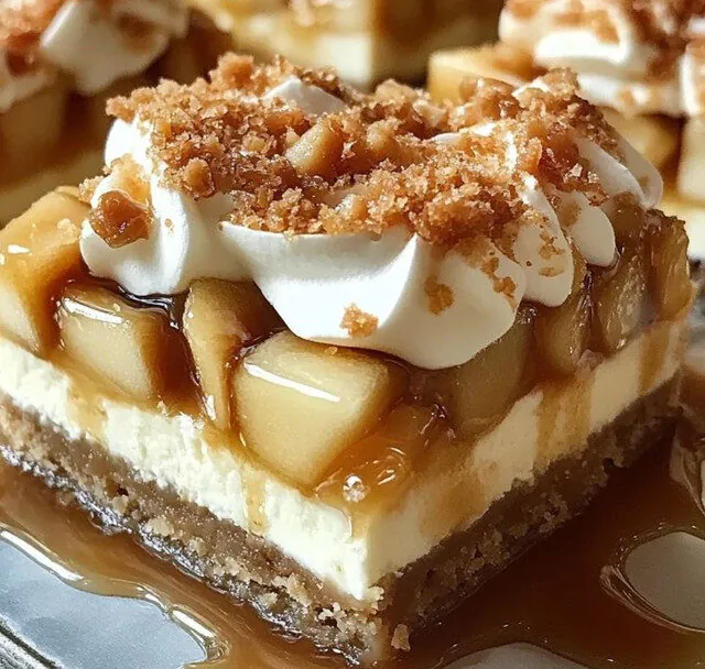 Salted Caramel Apple Cheesecake Squares