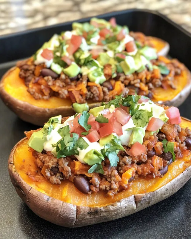 - Taco Stuffed Sweet Potatoes - Sweet Potatoes with Taco Filling - Loaded Sweet Potato Tacos - Mexican-Inspired Stuffed Sweet Potatoes - Sweet Potatoes with Spicy Taco Stuffing