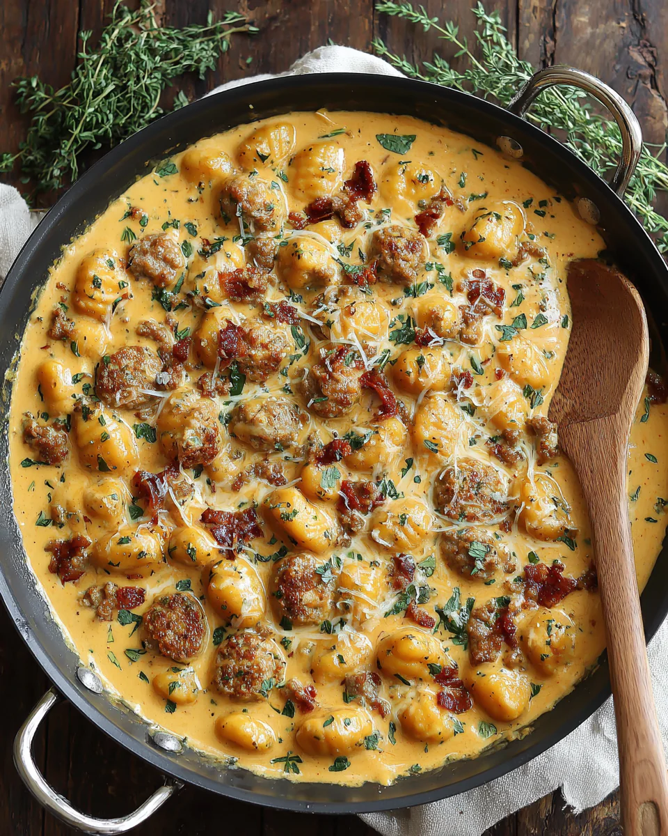 Creamy Butternut Squash Gnocchi with Sausage recipe