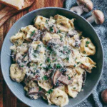 Creamy Mushroom Tortellini Alfredo recipe