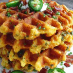 Spicy Cheddar Jalapeño Cornbread Waffles recipe