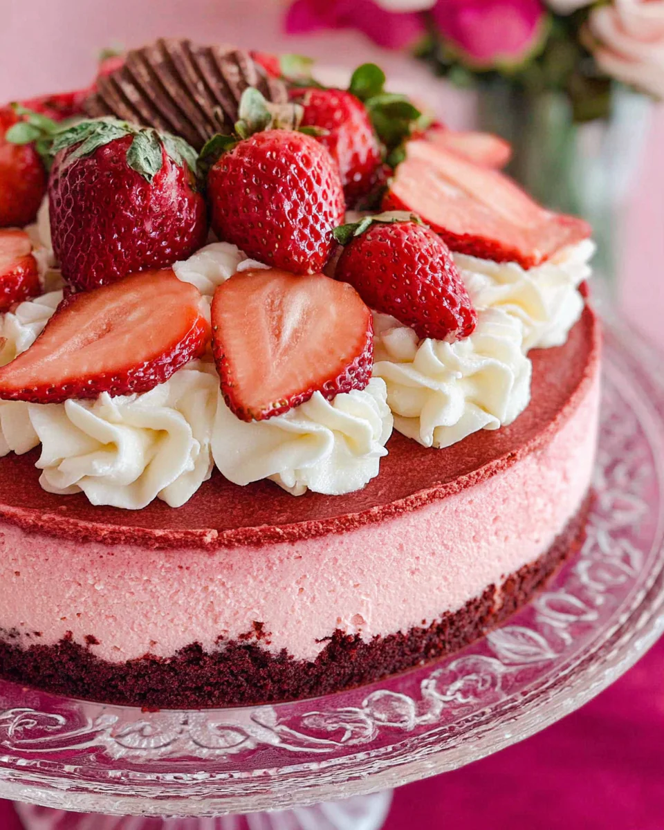 Strawberry Red Velvet Cheesecake Recipe recipe