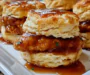 Sweet and Spicy Hot Honey Chicken Biscuits