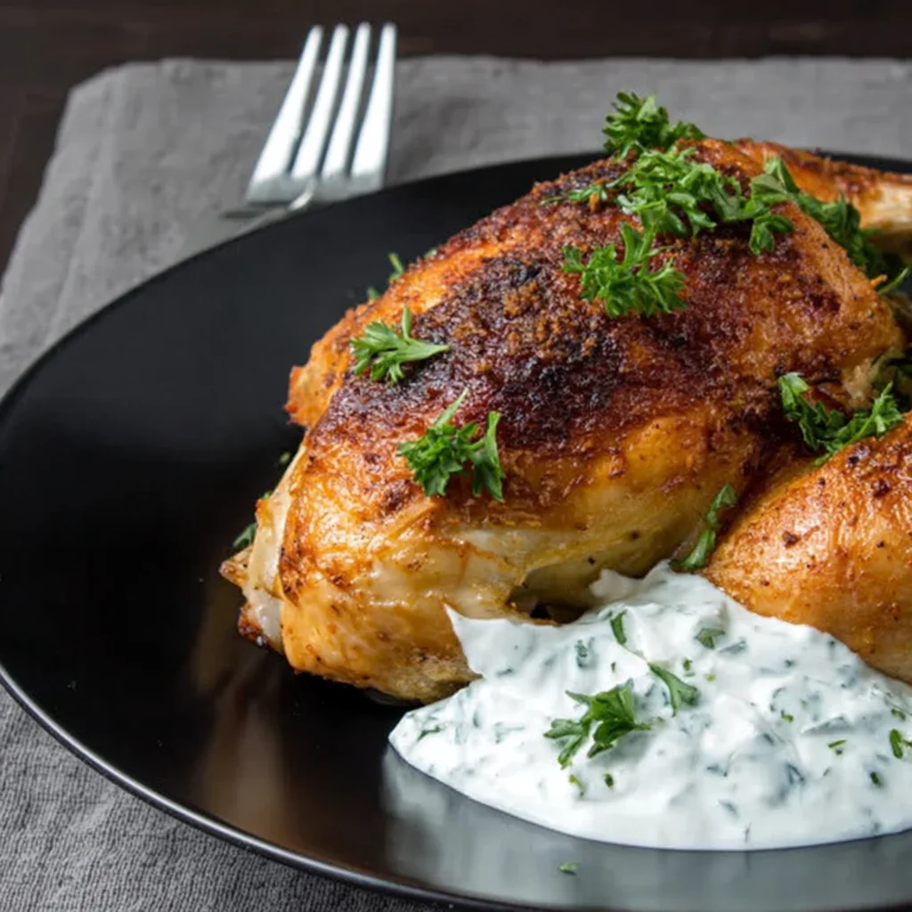 fresh ingredients for Baked Chicken With Yogurt Sauce
