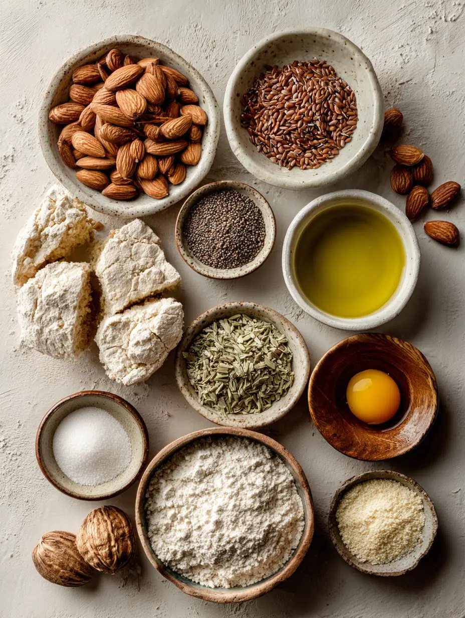 fresh ingredients for Dukkah Sourdough Bread