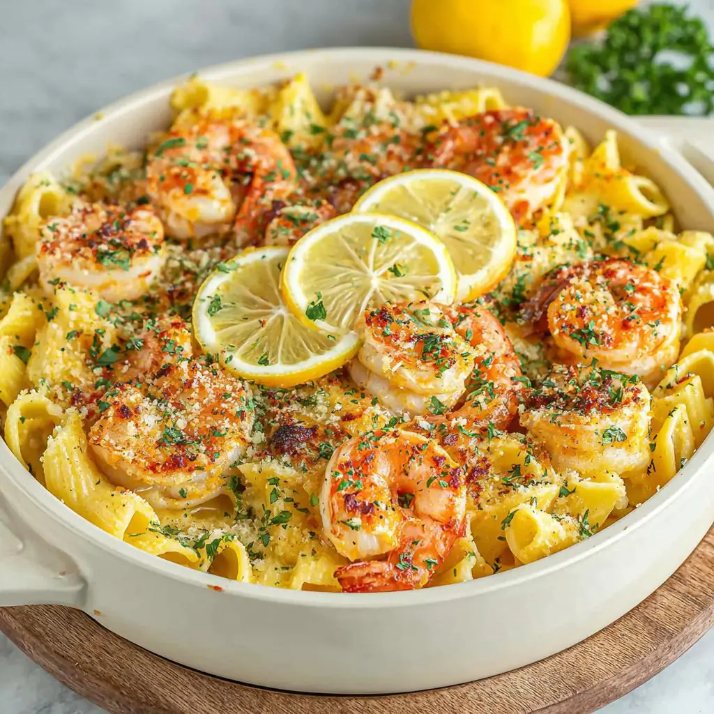 how to make Shrimp Scampi Pasta Bake step by step