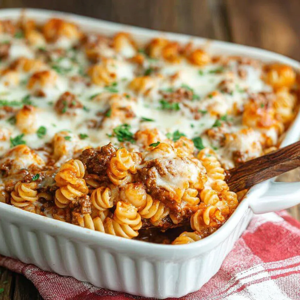 how to make Cheesy Beef Mac Casserole step by step