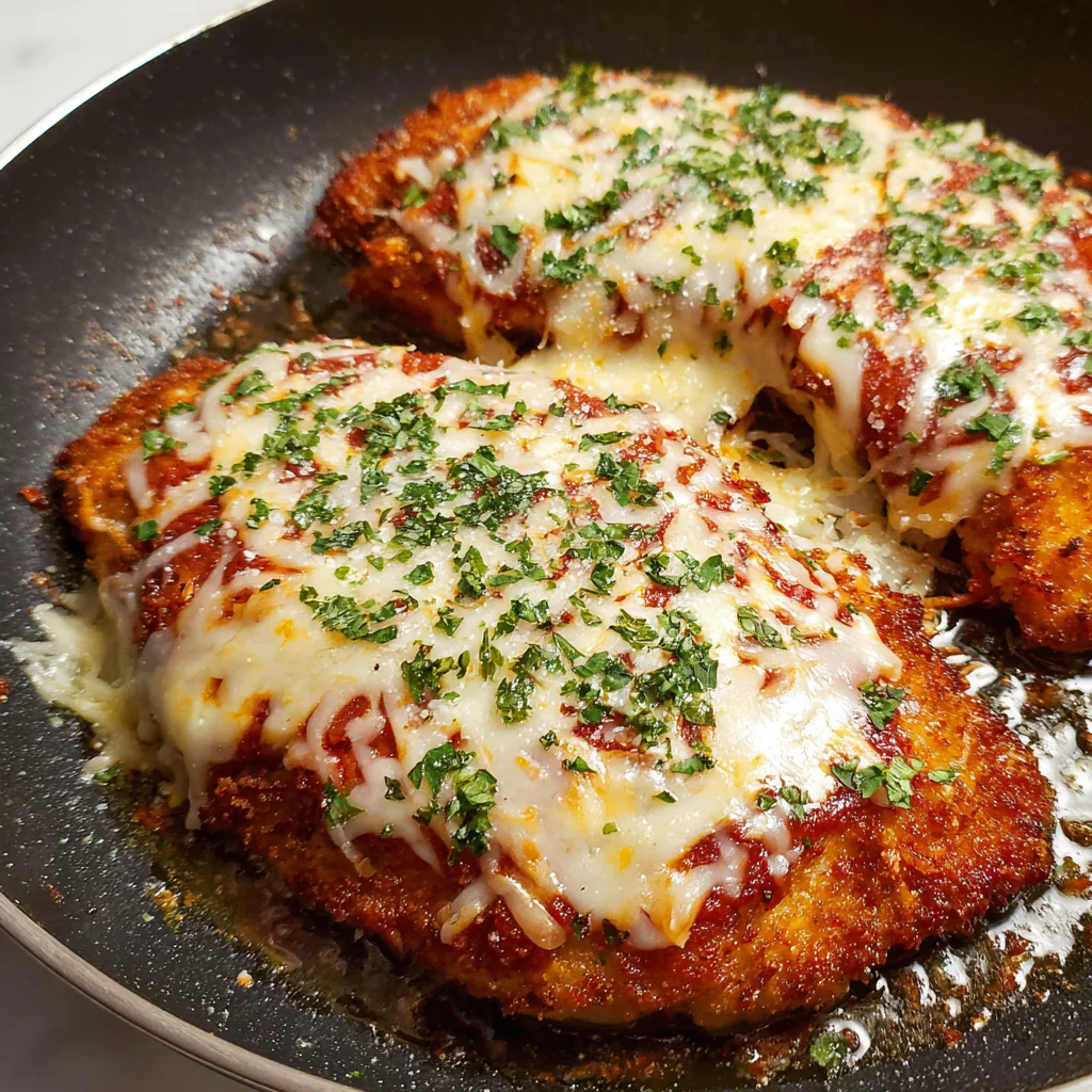 a serving of Classic Chicken Parmesan Recipe