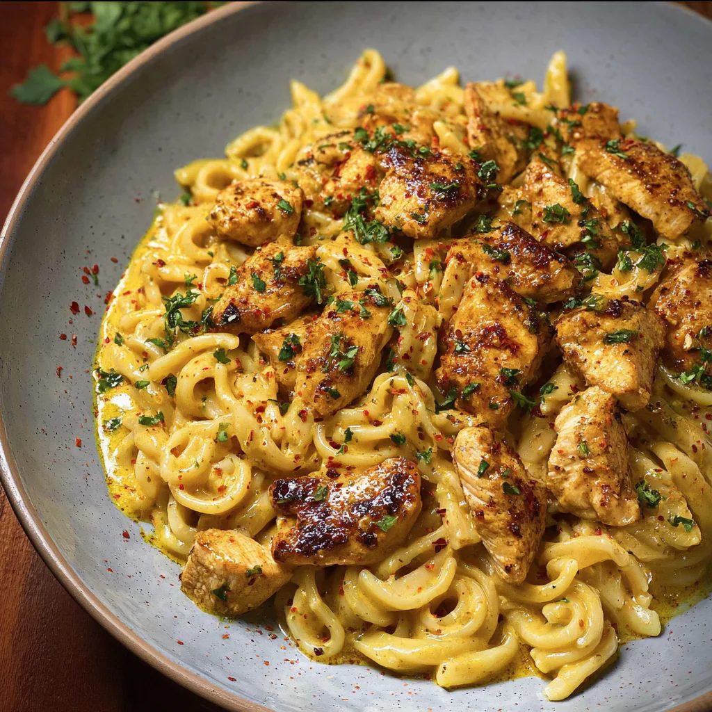 a serving of Cowboy Butter Chicken Pasta