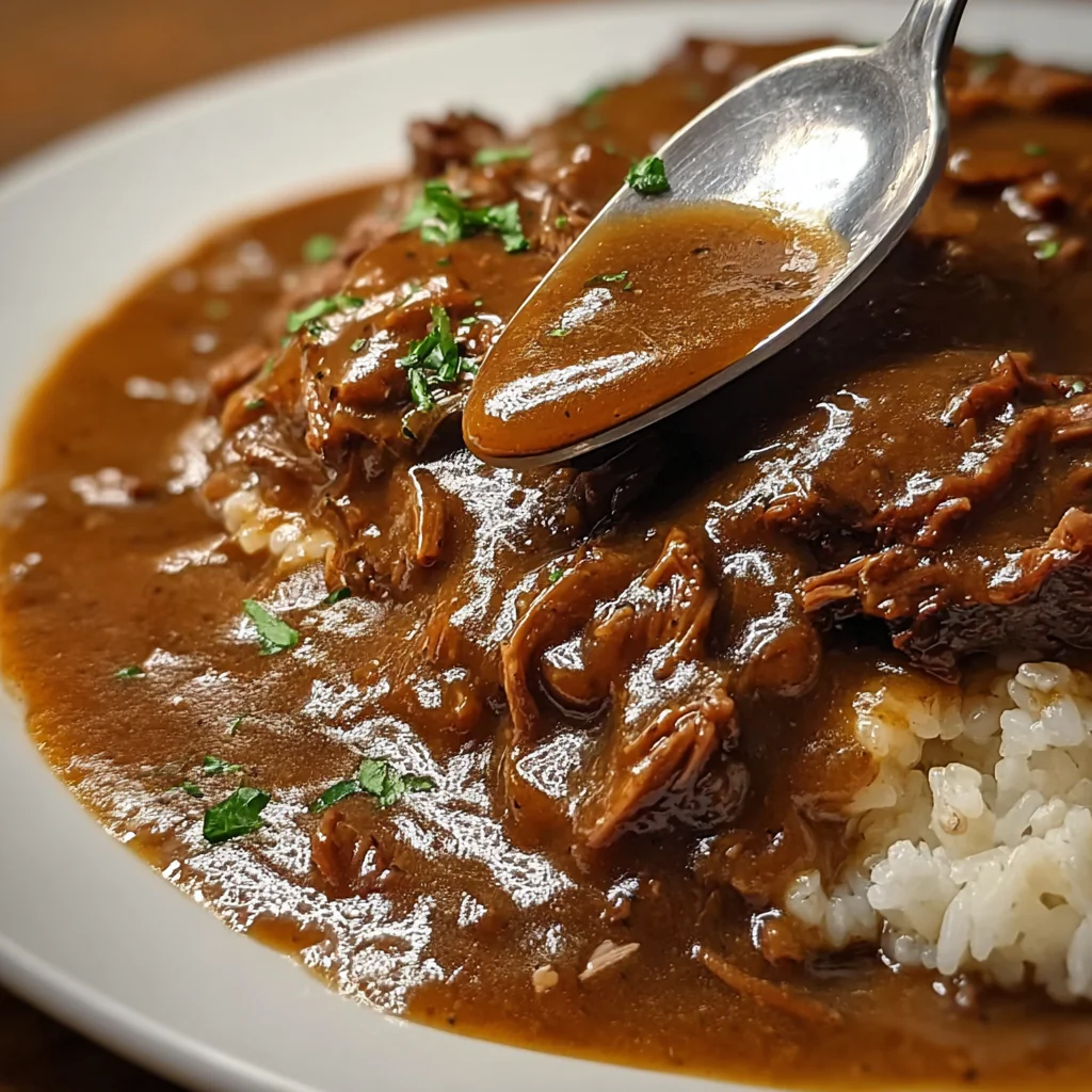 how to make 3-Ingredient Slow Cooker Beef & Gravy step by step