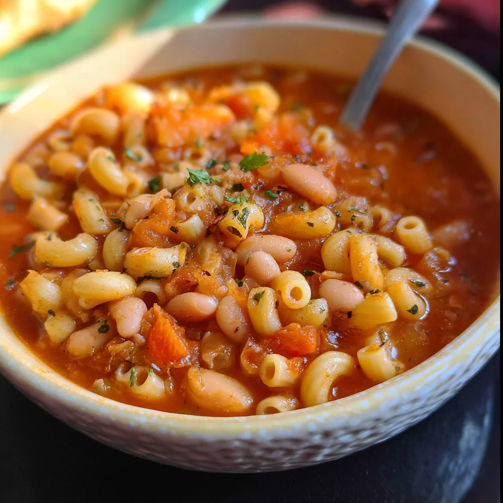 a serving of Pasta Fagioli