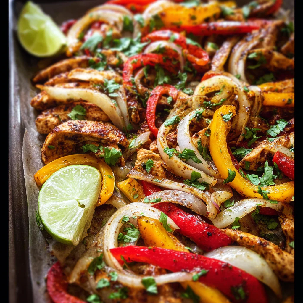 fresh ingredients for Sheet Pan Chicken Fajitas