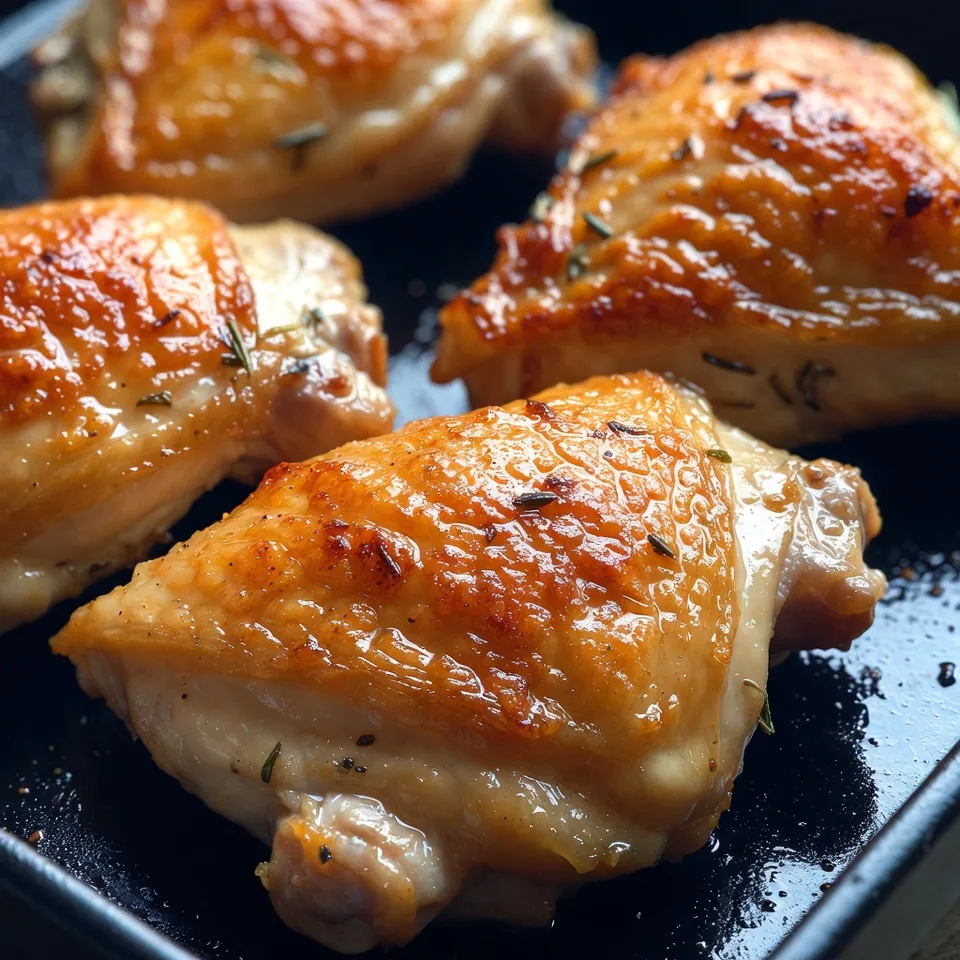 a serving of Baked Chicken Thighs Crispy Skin Recipe