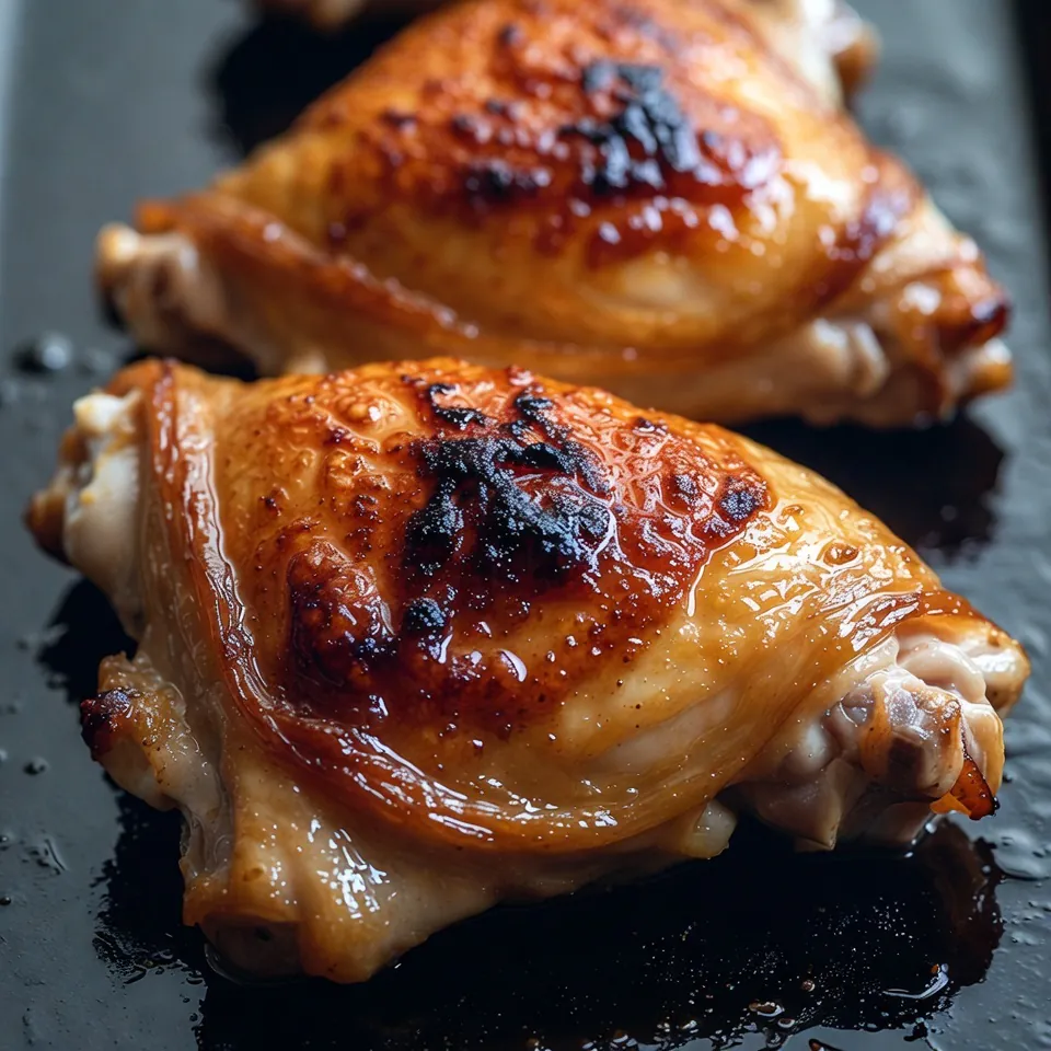 fresh ingredients for Baked Chicken Thighs Crispy Skin Recipe