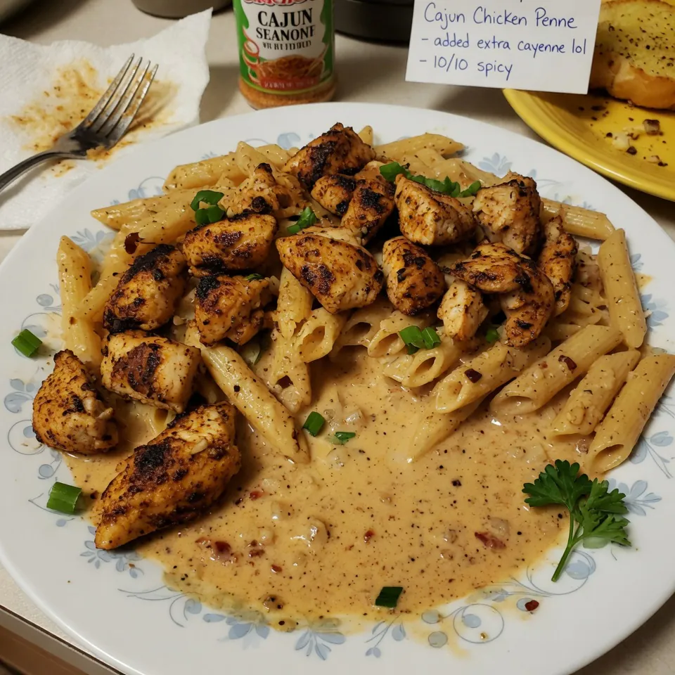 how to make Cajun Chicken Penne With Cream Sauce step by step