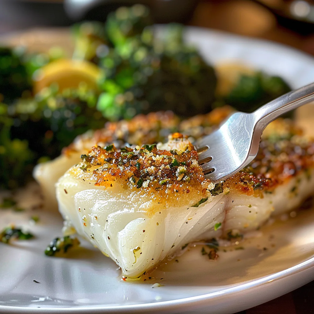 fresh ingredients for Flaky Baked Lemon Herb Cod With Crispy Parmesan Crust & Roasted Broccoli For A Healthy Dinner