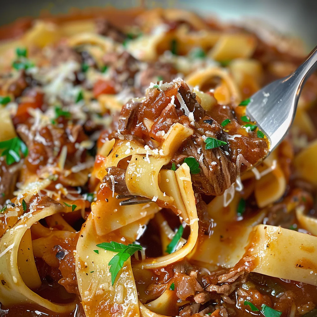 fresh ingredients for Hearty Tuscan Beef Ragu With Pappardelle Pasta: Slow-Cooked Dinner For Family Gatherings