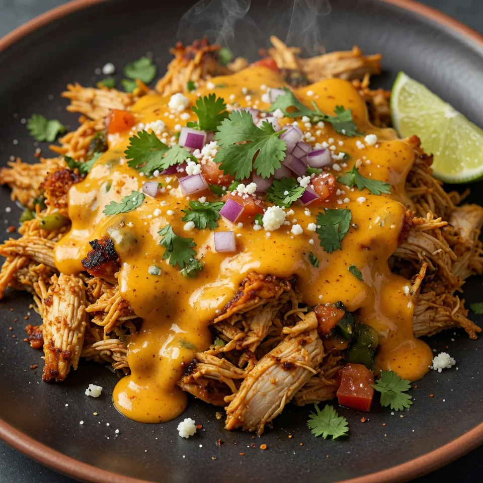 fresh ingredients for Mexican Chicken With Cheese Sauce Recipe