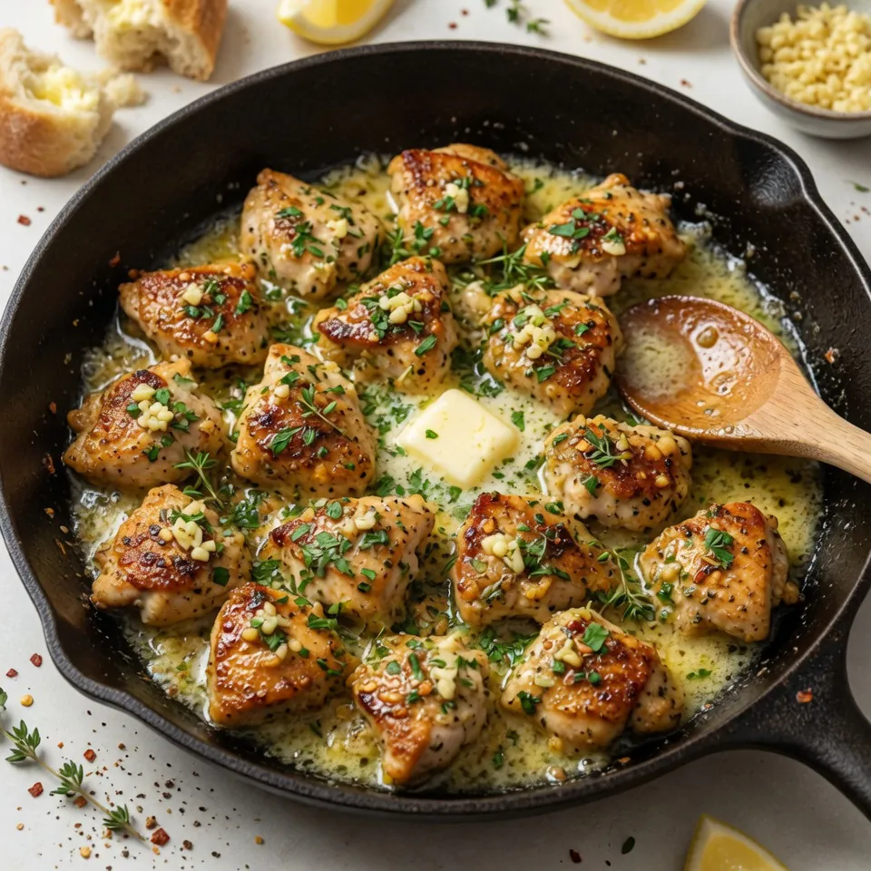fresh ingredients for 10-Minute Garlic Butter Chicken Bites Recipe