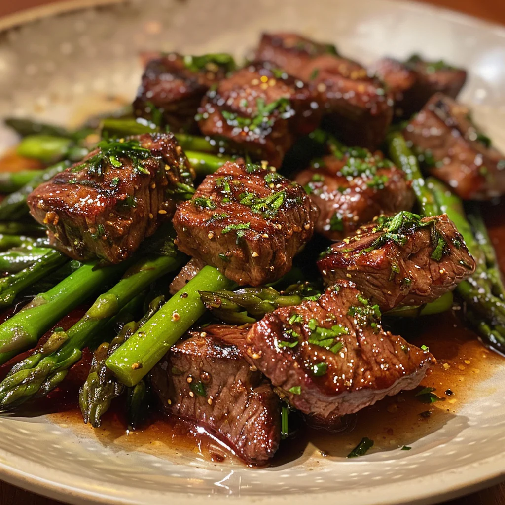 how to make Speedy 30-Minute Garlic Butter Herb Steak Bites & Asparagus Skillet For Busy Weeknights step by step