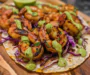 Spicy Honey Lime Shrimp Tacos with Avocado Crema