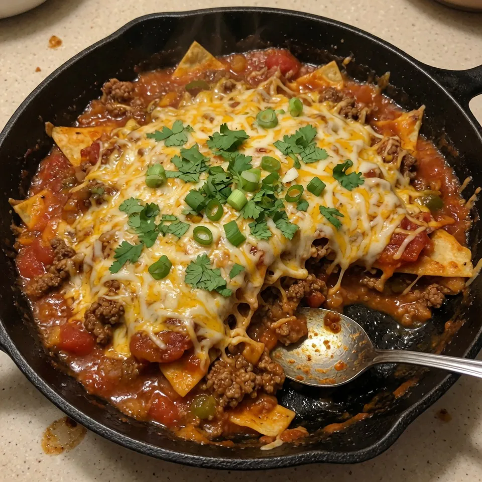 fresh ingredients for Easy Beef Enchilada Skillet With Melty Cheese