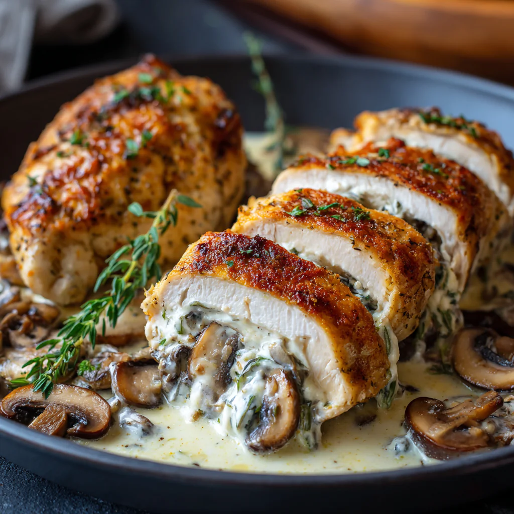 fresh ingredients for Creamy Garlic Mushroom Stuffed Chicken Breasts That Impress Every Guest
