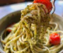 Creamy One-Pot Lemon Pesto Pasta with Blistered Tomatoes