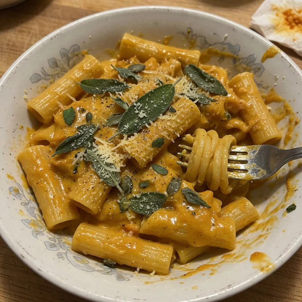 fresh ingredients for Creamy Pumpkin & Sage Pasta