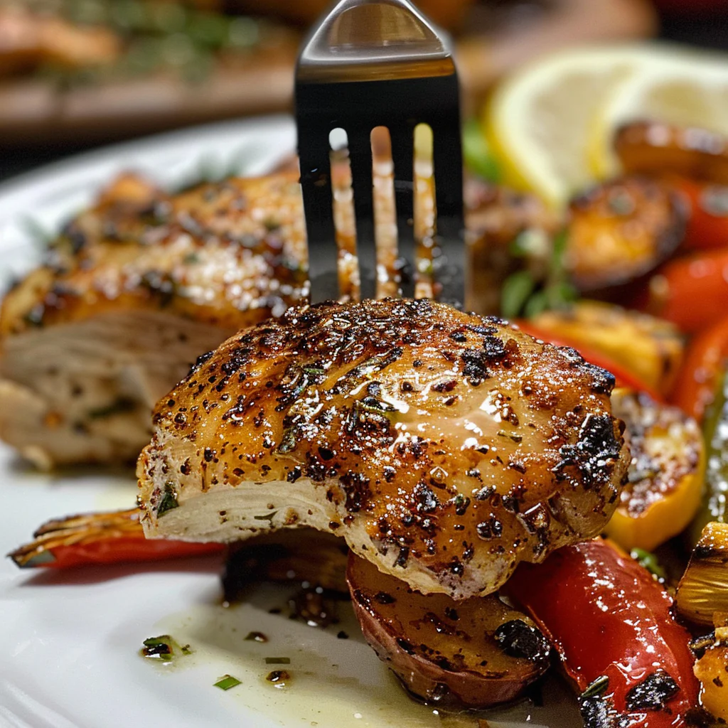 fresh ingredients for Crispy Air Fryer Lemon Pepper Chicken Thighs With Roasted Brussels Sprouts And Sweet Potatoes For A Healthy Family Dinner