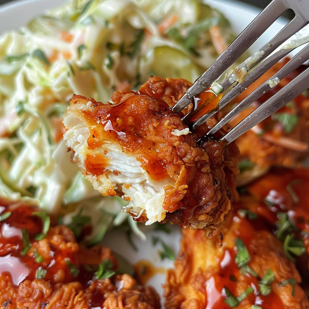 fresh ingredients for Crispy Air Fryer Nashville Hot Chicken Thighs With Creamy Dill Pickle Slaw For A Spicy Weeknight Dinner