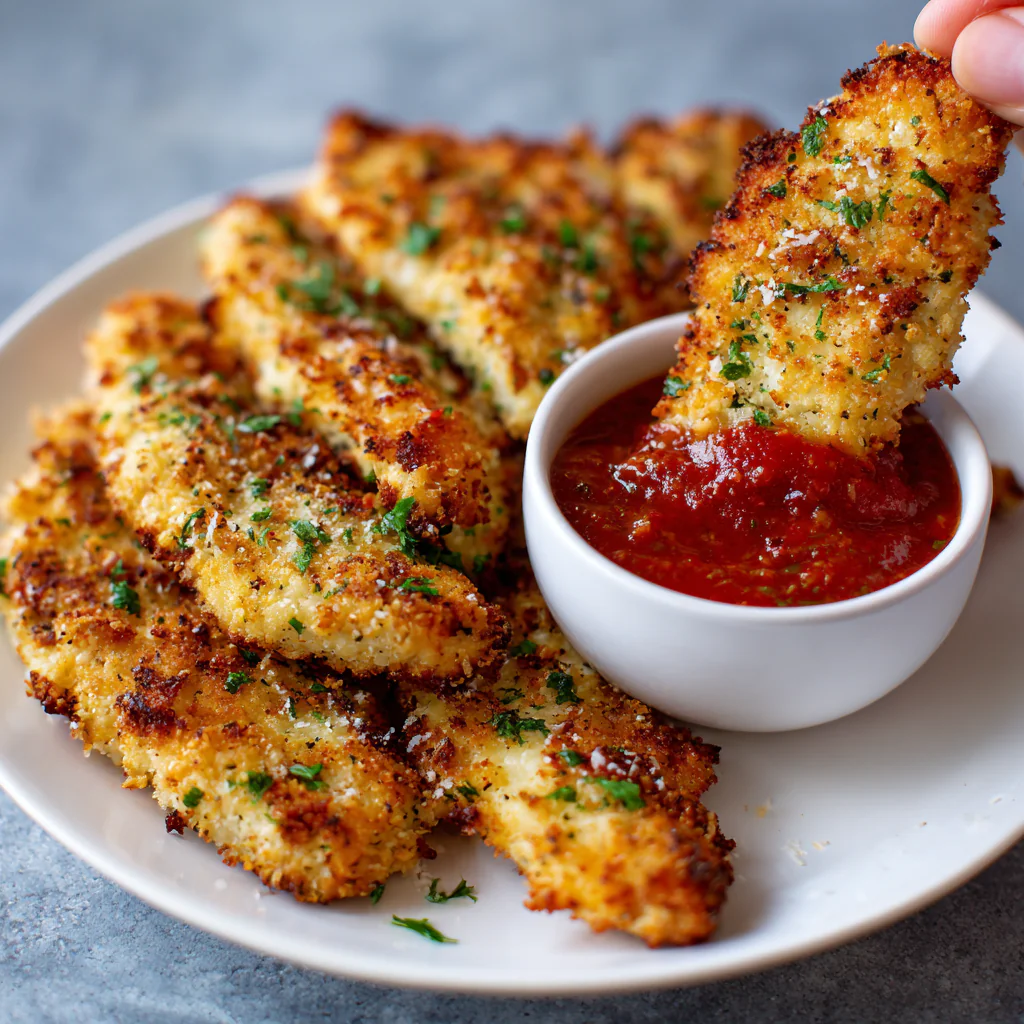 fresh ingredients for Crispy Baked Parmesan Chicken Tenders That Kids And Adults Both Fight Over