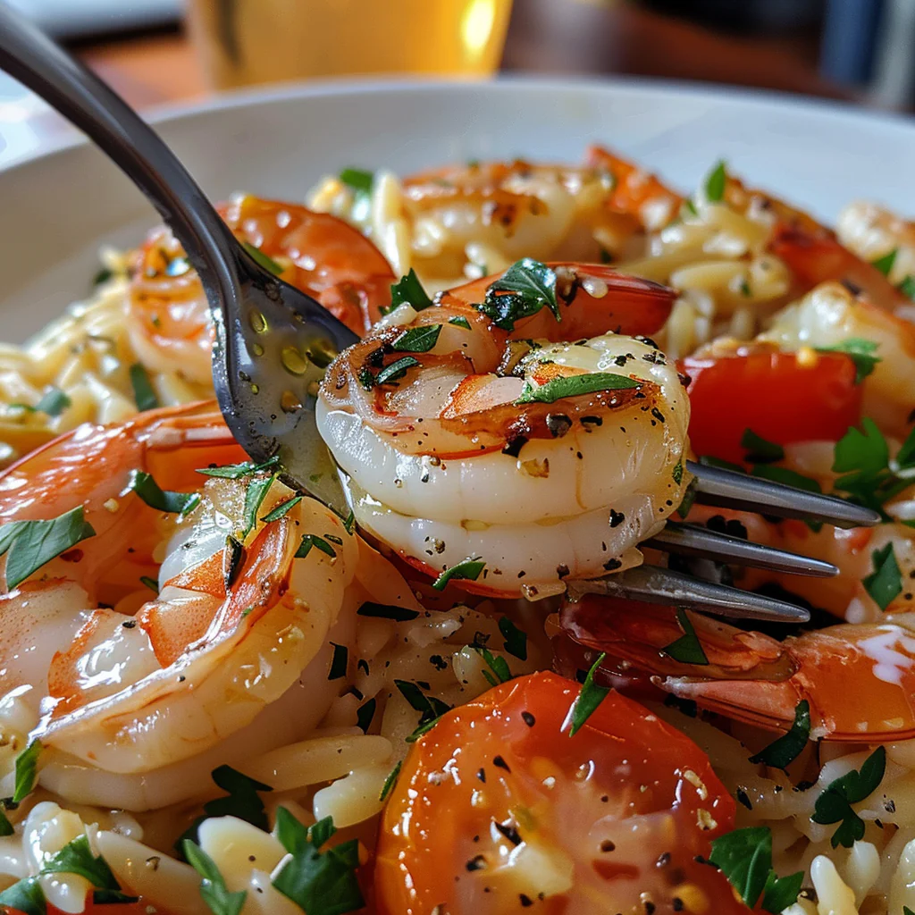 fresh ingredients for Mediterranean Baked Feta And Shrimp With Orzo And Cherry Tomatoes For Easy Seafood Dinner