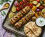 Sheet Pan Chicken Souvlaki With Roasted Vegetables and Pita